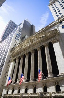 USA, New York, New York City, Manhattan  The New York Stock Exchange building in Broad Street