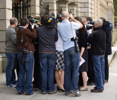 Ireland, County Dublin, Dublin City, News Media Press photographers cameramen and journalists