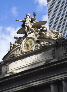 USA, New York, New York City, Manhattan  Sculpture by Jules-Alexis Coutans of Mercury  Hercules and