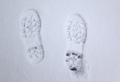 Weather, Winter, Snow, Boot prints in the fresh snow.