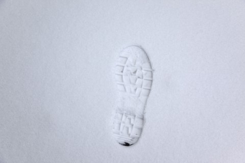Weather, Winter, Snow, Boot print in the fresh snow.