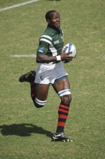 India, Delhi, 2010 Commonwealth games  Rugby competitor running with the ball.