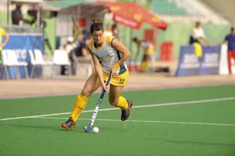 India, Delhi, 2010 Commonwealth games  Womens hockey match.