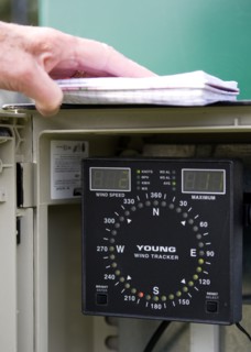 Climate, Weather, Measurements, Tracker digital display for wind speed direction monitor at Bognor