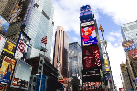 USA, New York, New York City, Manhattan  Times Square at the junction of 7th Avenue and Broadway