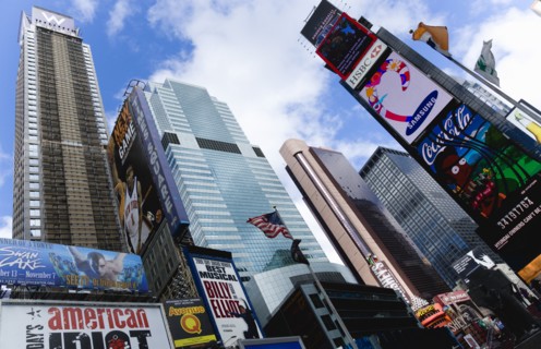 USA, New York, New York City, Manhattan  Times Square at the junction of 7th Avenue and Broadway