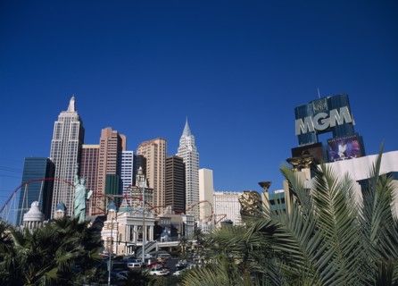 USA, Nevada, Las Vegas, New York New York hotel and casino on the Strip.