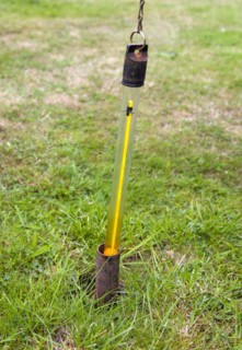 Climate, Weather, Measurements, Thermometer for measuring ground temperature being removed from a