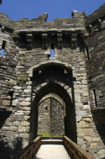 Wales, General, Conifer Castle entrance gate and bridge
