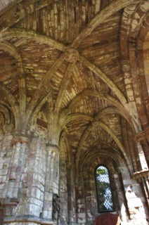 Scotland, Scottish Borders, Dryburg , Dryburg Abbey interior ceiling