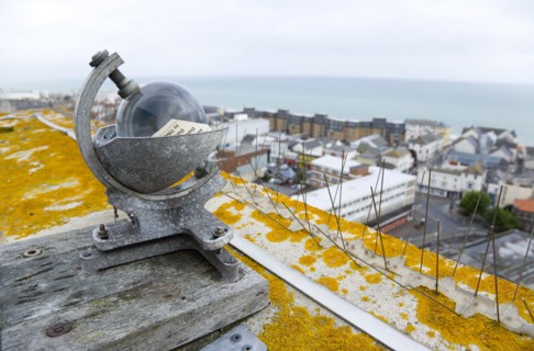 Climate, Weather, Measurements, CampbellStokes sunshine recorder or Stokes sphere on the top of the