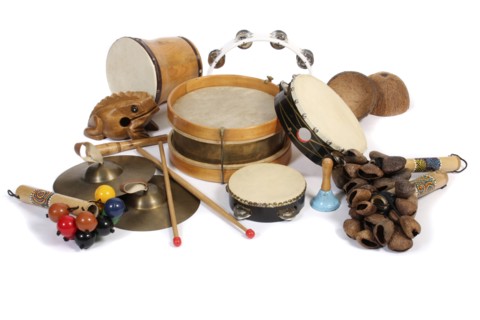 Music, Instruments, Percussion, A variety of musical instruments used in school music lessons.