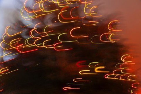 Festivals, Religious, Christmas, Motion blur of lights on a Christmas tree.