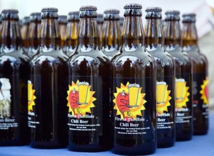 Drink, Alcoholic, Beer, Bottles of Fire In The Hole chilli pepper beer.