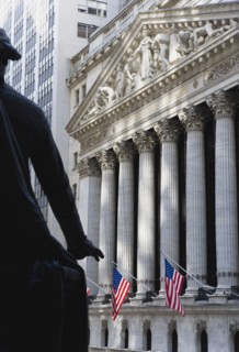 USA, New York, New York City, Manhattan  The New York Stock Exchange building in Broad Street