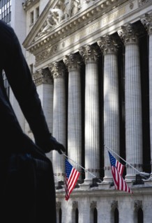 USA, New York, New York City, Manhattan  The New York Stock Exchange building in Broad Street