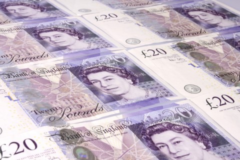 Business, Finance, Money, English twenty pound notes.