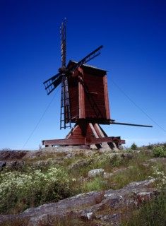 Finland, Vaasanlaani, Kristiinankaupunki, Wooden post mill.