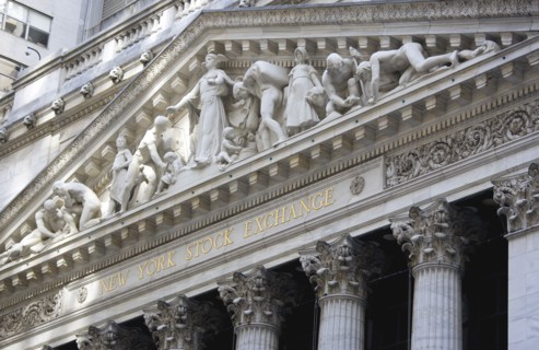 USA, New York, New York City, Manhattan  The New York Stock Exchange building in Broad Street