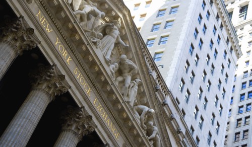 USA, New York, New York City, Manhattan  The New York Stock Exchange building in Broad Street