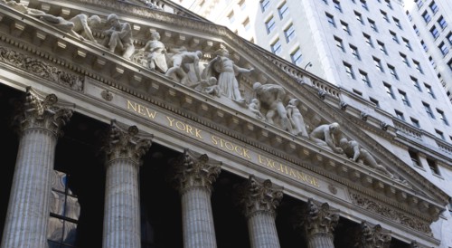 USA, New York, New York City, Manhattan  The New York Stock Exchange building in Broad Street