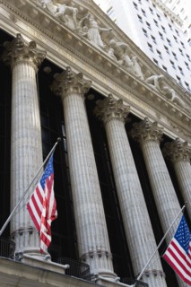 USA, New York, New York City, Manhattan  The New York Stock Exchange building in Broad Street
