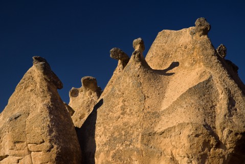 Rock formations in tufa volcanic landscape of Devrent Valley also known as Imaginery Valley or Pink