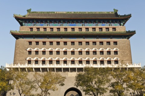 Tiananmen Square Archery tower also known as Qianmen Gate adjacent to Zhengyangmen Gate. Photo :
