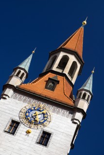 Marienplatz. Altes Rathaus or Old Town Hall. Original building dating from the fifteenth century