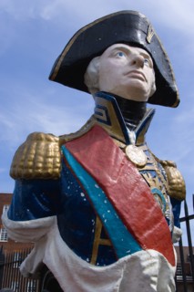 Ships figurehead of Admiral Lord Nelson in the Historic Naval Dockyard. Photo : Paul Seheult