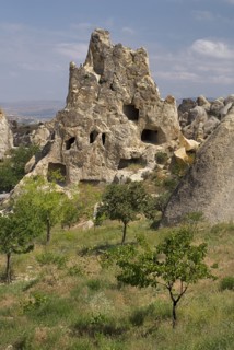 Open Air Museum. The Nuns Convent or Nunnery carved from outcrop of rock is seven storeys high and