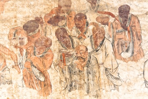 Dengfeng Wall painting Shaolin Temple birthplace of Kung Fu Song Shan near Zhengzhou. Photo: Mel