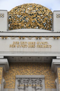 The Seccession Building detail of exterior facade and gold dome. Photo : Bennett Dean