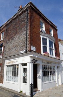 The Sallyport Tea Rooms on the corner of Bathing Lane and Broad Street on Spice Island in Old