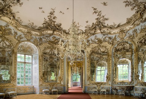 Nymphenburg Palace. Amalienburg The Hall of Mirrors interior of hunting lodge created for Electress