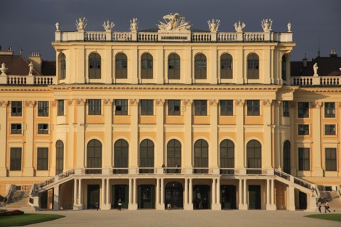 Schonnbrunn Palace. Part view of exterior facade. Photo : Bennett Dean