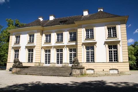 Nymphenburg Palace Badenburg or Bathing House inspired by the luxury of Turkish Baths. Yellow and