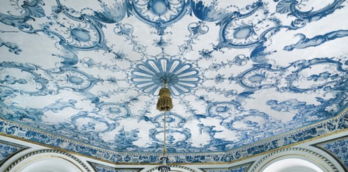 Nymphenburg Palace the Pagodenburg. Interior detail of elegant pavilion for royal relaxation with