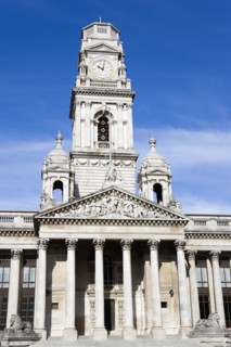 The Guildhall originally built in 1890 but rebuilt by 1959 after being bombed in 1941 during World