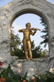 Statue of Johann Strauss in the Stadt Park. Photo: Bennett Dean