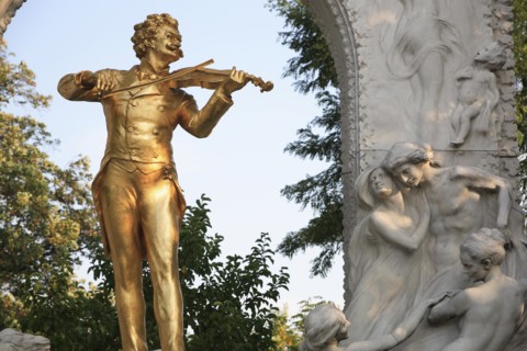 Statue of Johann Strauss in the Stadt Park. Photo: Bennett Dean