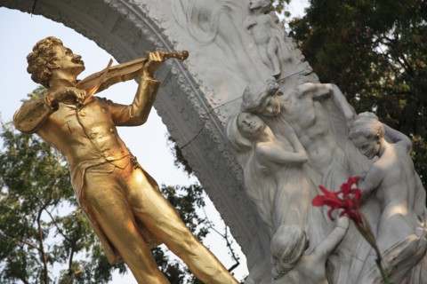 Statue of Johann Strauss in the Stadt Park. Photo: Bennett Dean