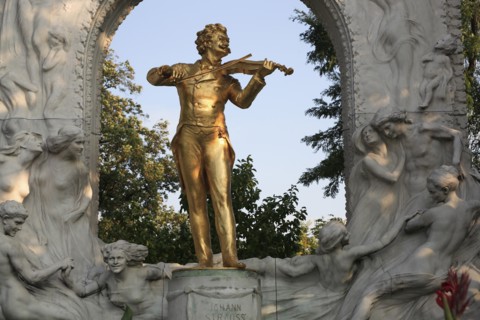 Statue of Johann Strauss in the Stadt Park. Photo: Bennett Dean
