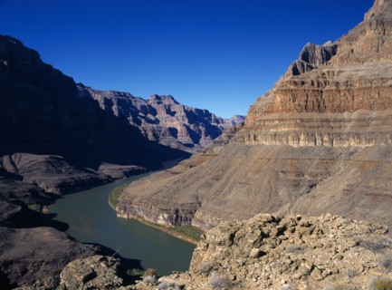 USA, Arizona, Grand Canyon, Colorado river running through the Hualapai Indian reservation part of