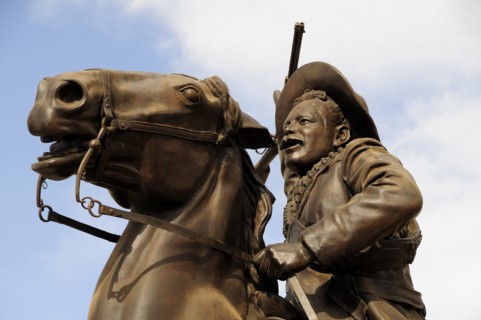 Mexico, Bajio, Zacatecas, Equestrian statue of the Mexican Revolutionary leader Pancho Villa at