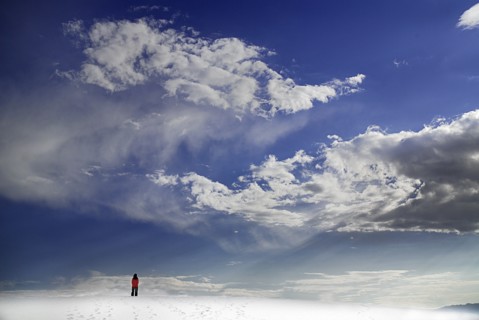 USA, New Mexico, Otero County, White Sands National Monunment. Landscape of white sand with
