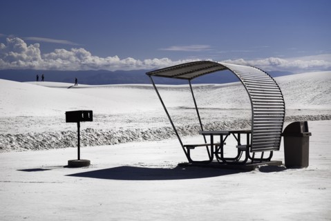 USA, New Mexico, Otero County, White Sands National Monunment. Landscape of white sand with