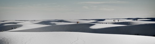 USA, New Mexico, Otero County, White Sands National Monunment. Landscape of white sand dunes with