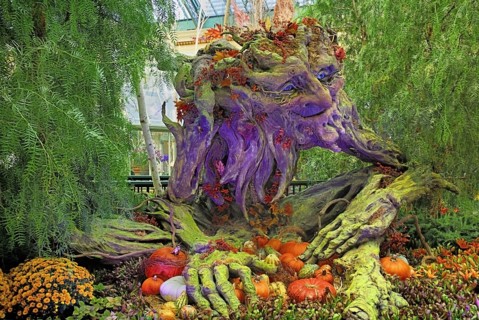 USA, Nevada, Las Vegas, The Strip colourful display in the botanical gardens of the Bellagio hotel.