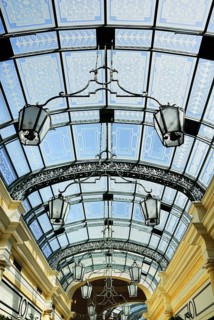 USA, Nevada, Las Vegas, The Strip interior roof detail of the shopping promenade within the